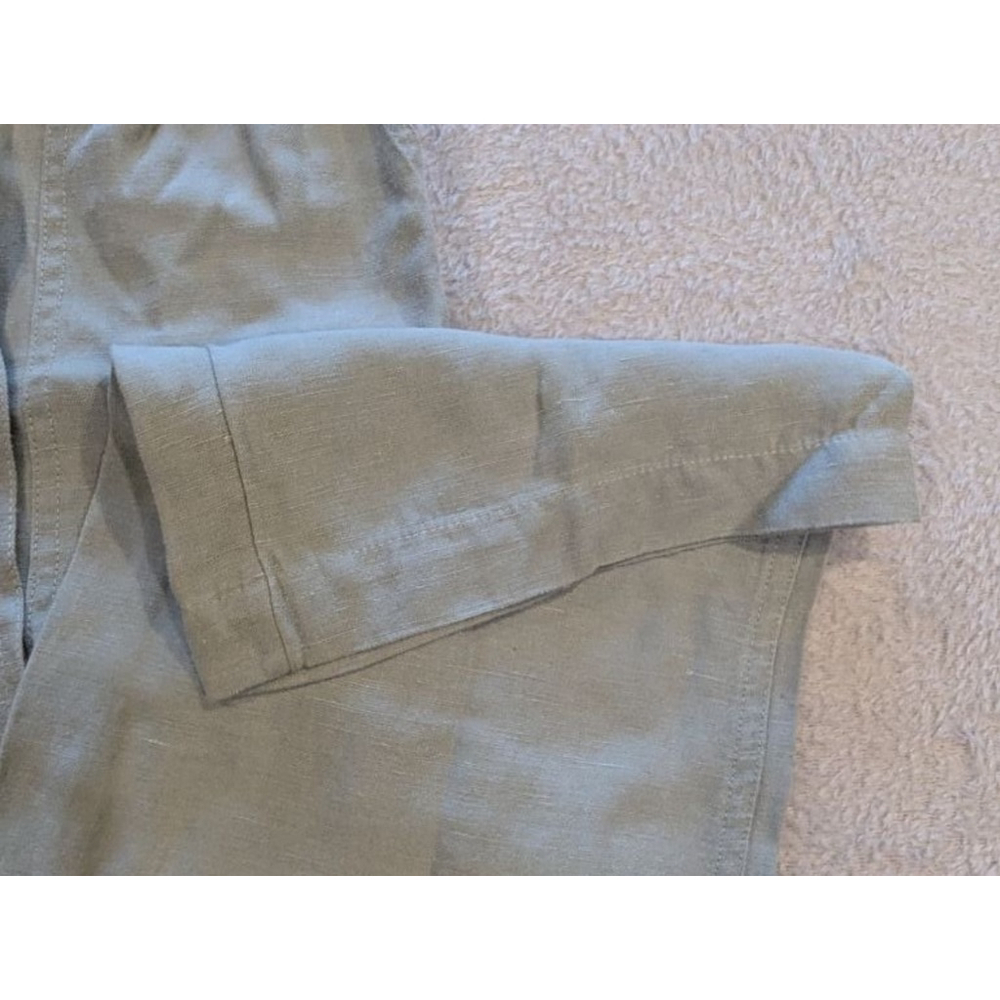 Women's Soft Surroundings Jumpsuit 8P Light Green Pockets Belt - Picture 2 of 13